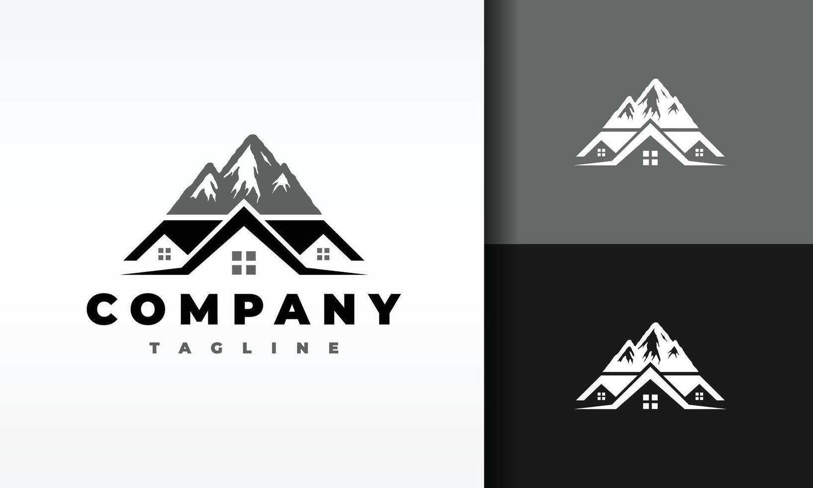 mountain housing logo vector