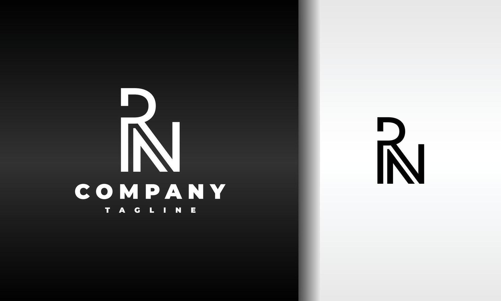 monogram initial letter RN logo vector