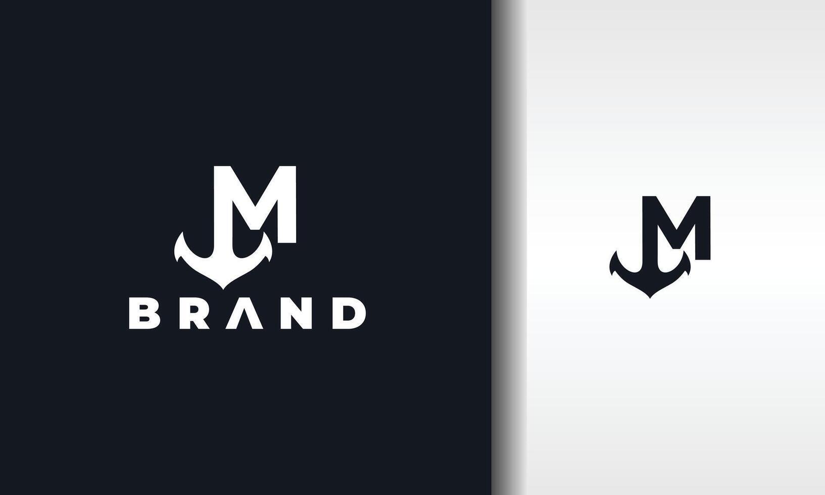 letter M anchor logo vector