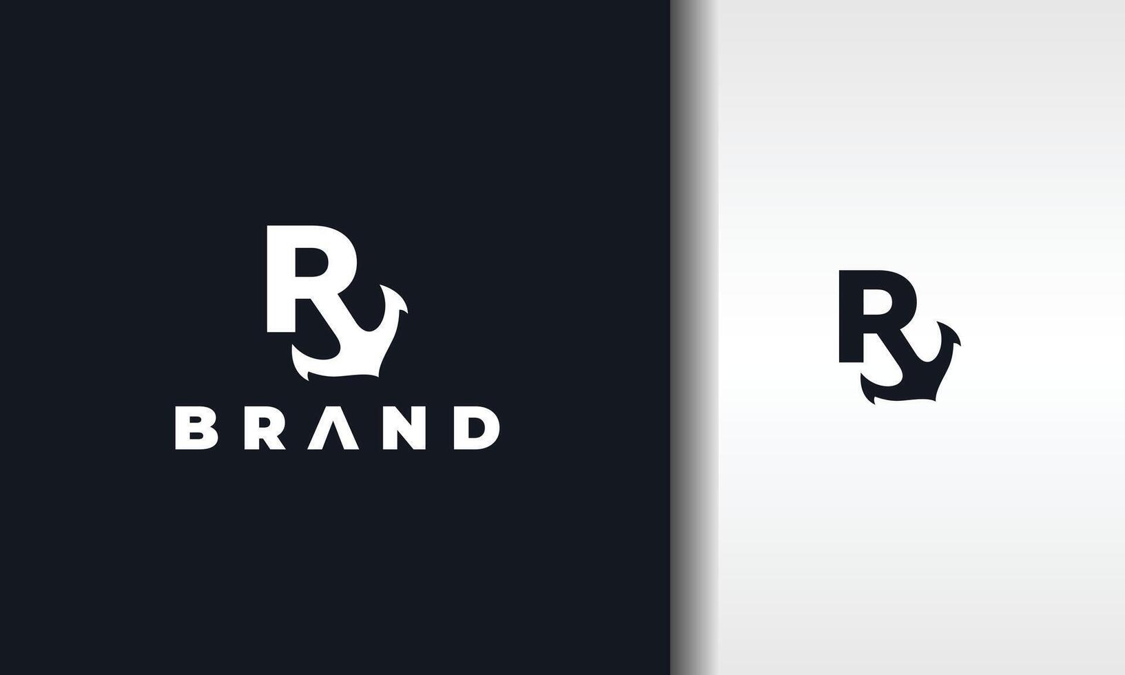 letter R anchor logo vector