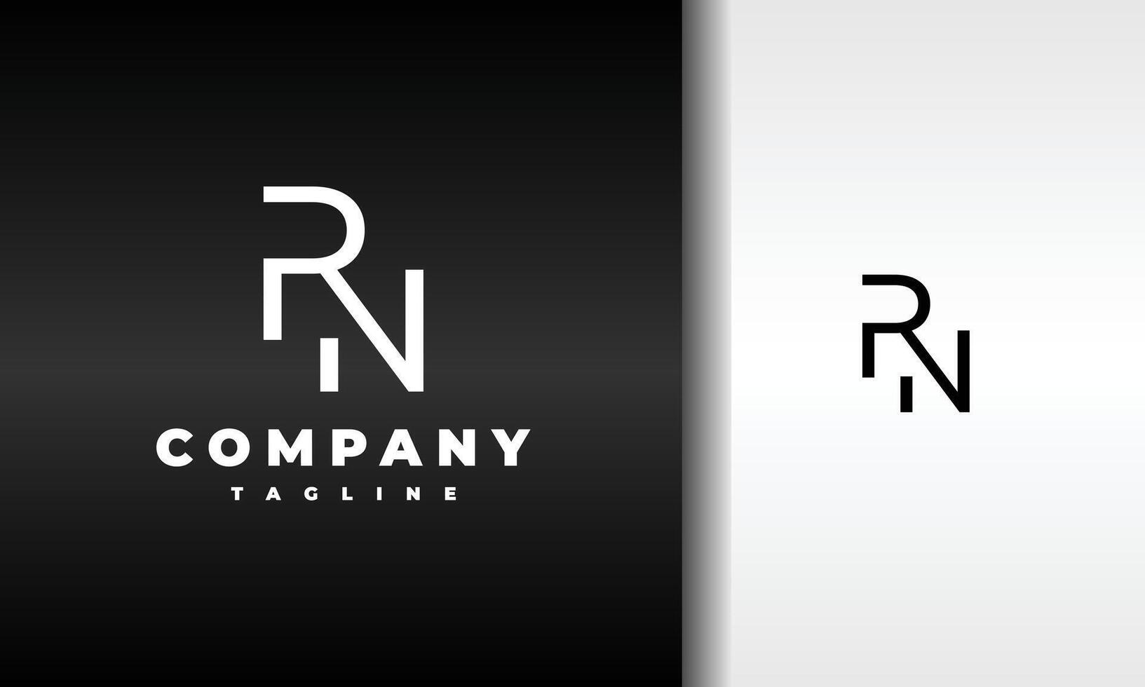 monogram initial letter RN logo vector