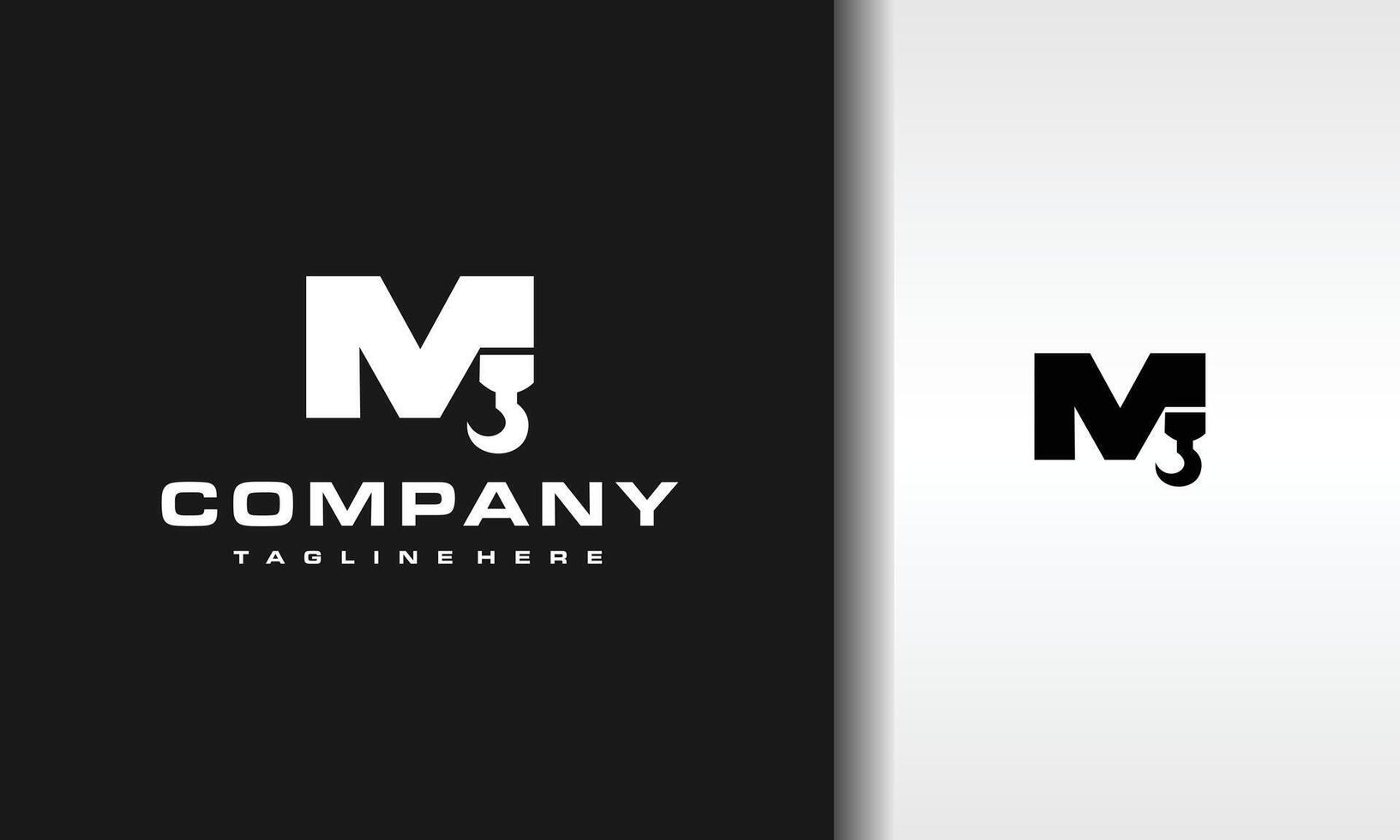 letter M hook logo vector