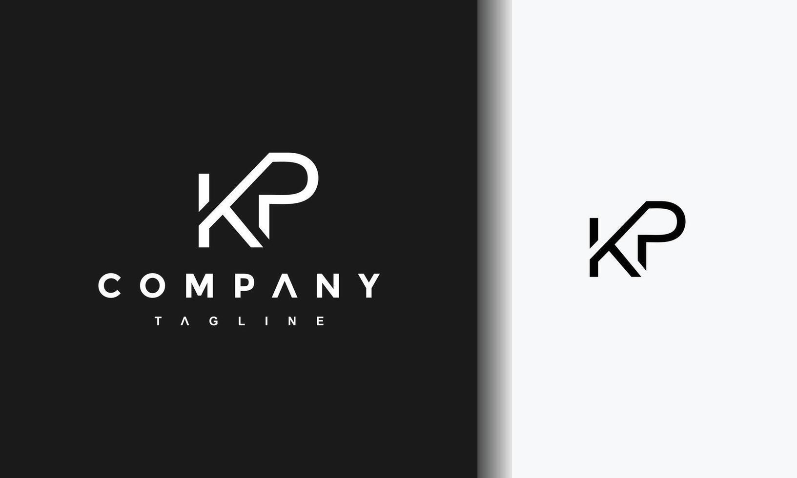 monogram initial letter KP logo vector