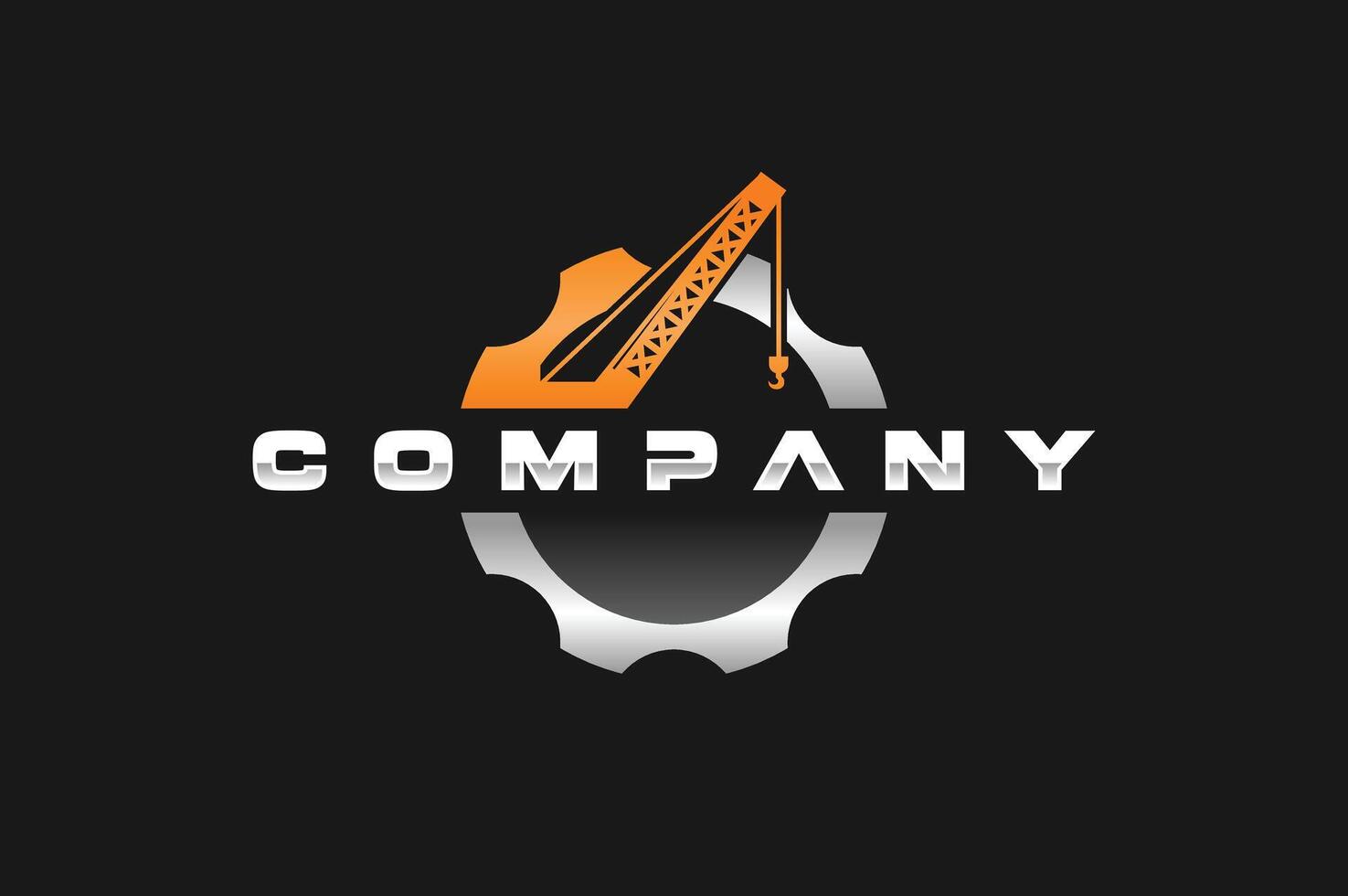 crane gear emblem logo vector