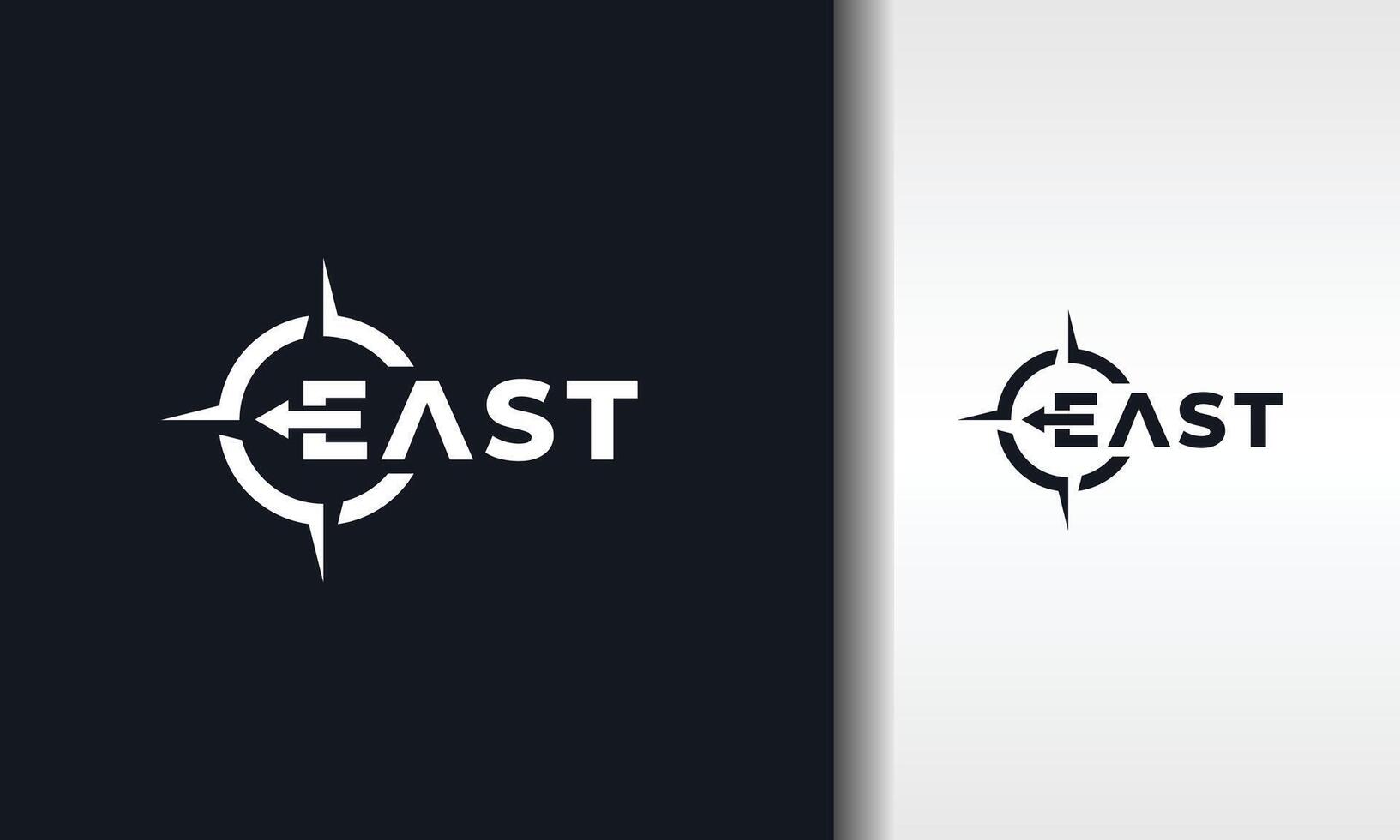 letter E east compass text logo vector