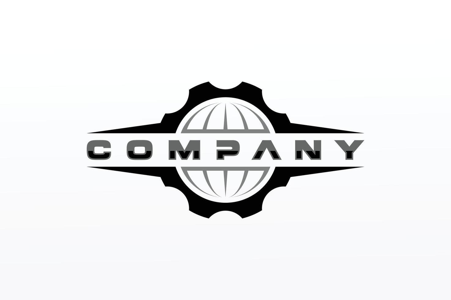 gear world emblem logo vector