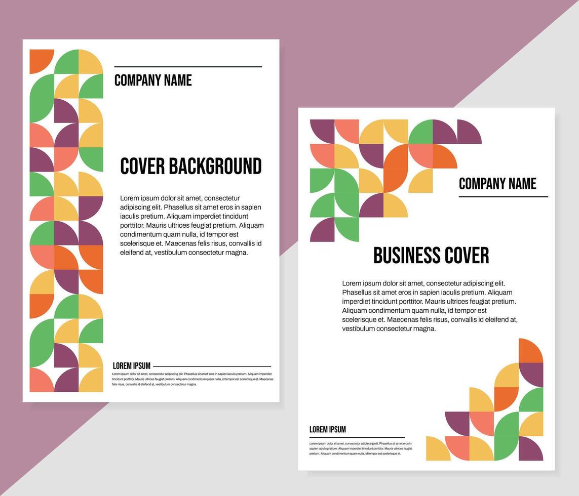 Business presentation cover modern abstract collection. Company identity brochure template. Corporate report cover A4 vertical orientation. Modern neo geo design geometric poster flyer layout template vector