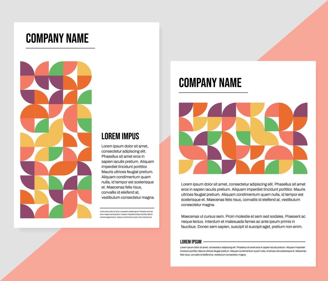 Collection of modern design poster flyer brochure cover layout template with abstract geometric graphic elements. Business presentation covers. Corporate modern trendy cover , A4 vertical orientation. vector