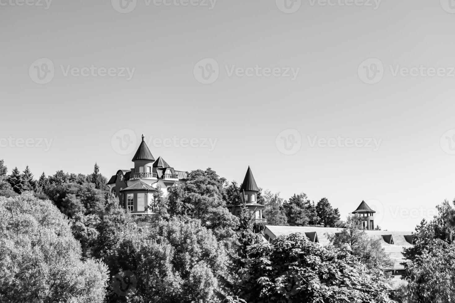 fotografía sobre el tema antiguo castillo de ladrillo con gran torre foto