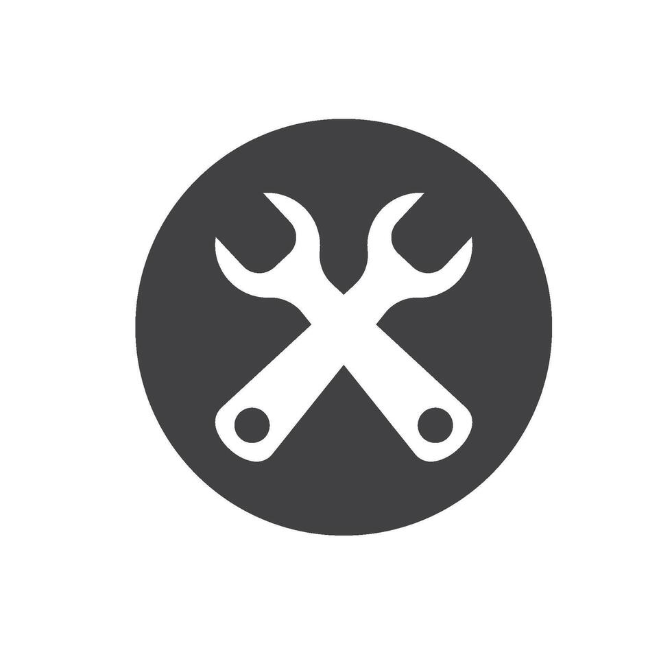 wrench crossed  icon vector element design template