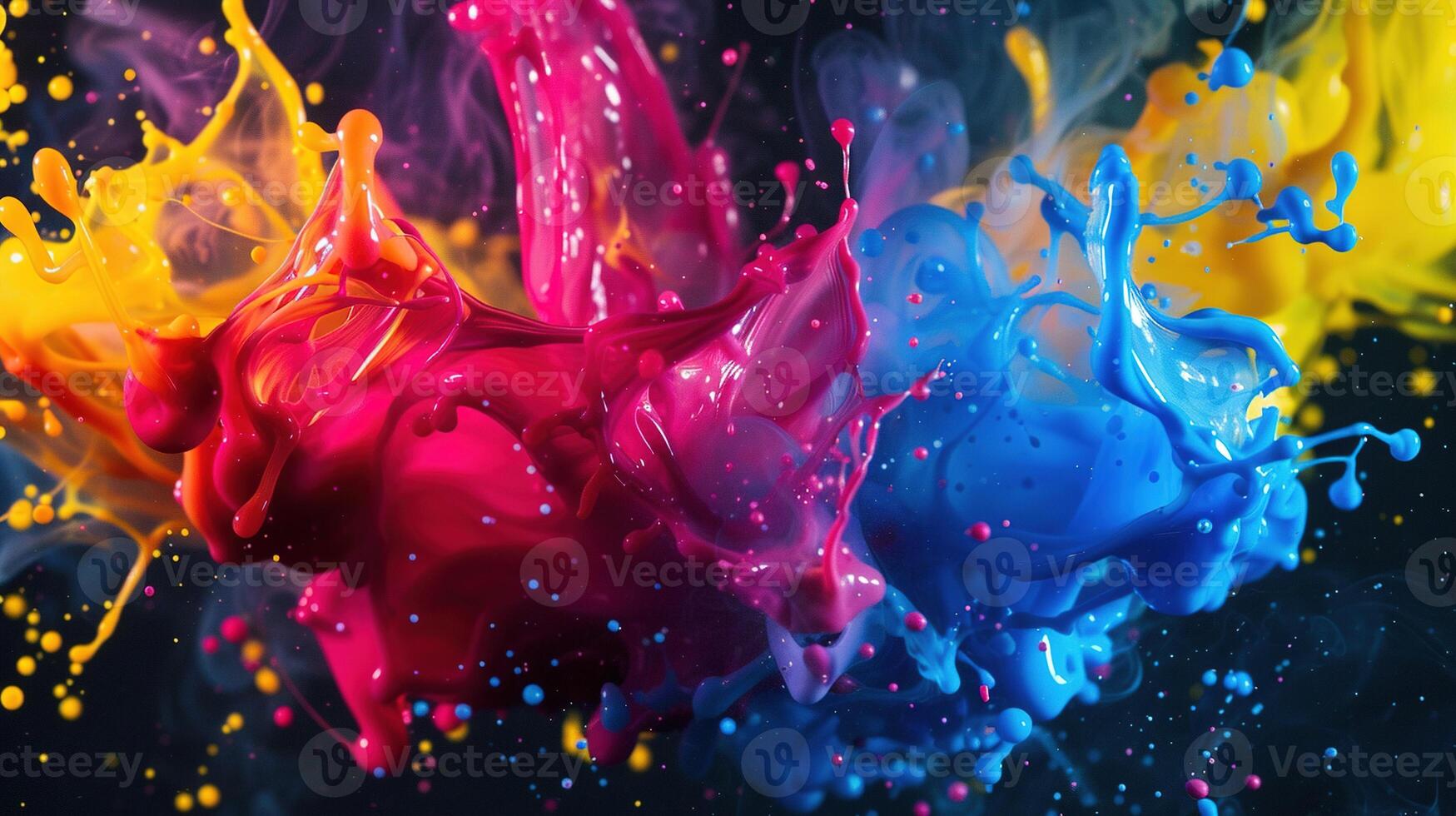 AI generated Colorful Splash Background. Color, Watercolor, Explosion, Abstract, Art, Holi, Festival, Event, Celebration, Texture, Colourful photo