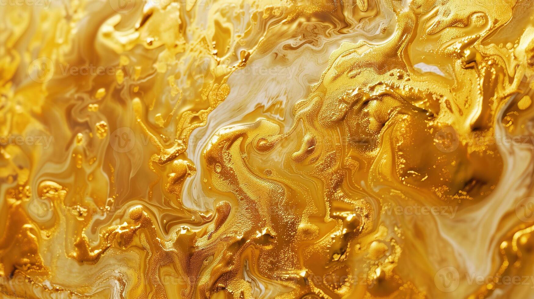 AI generated Gold Fluid Art Paint Textured Background. Wallpaper, Golden, Abstract, Texture, Wave, Liquid, Marble, Oilpaint, Paint, Painting, Pattern photo