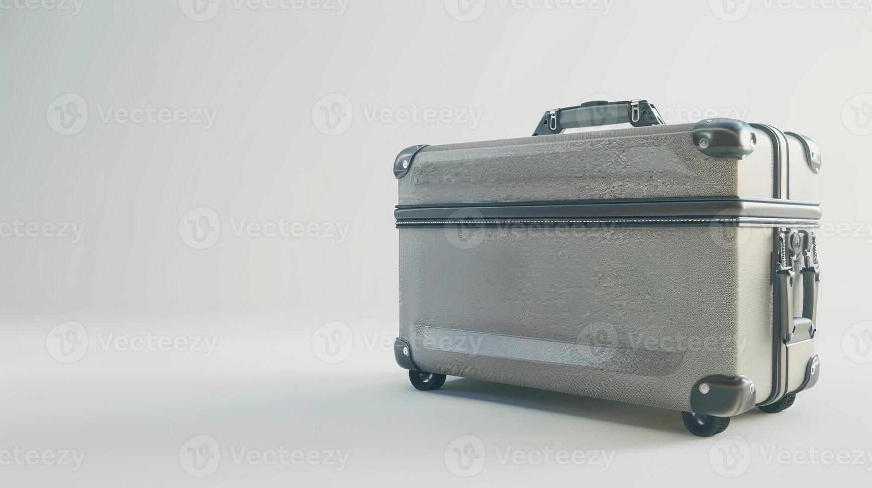 AI generated Suitcase on White Background. Travel, Bag, Case, Baggage, Object, Isolated, Tour, Tourism, Trip, Holiday, Voyage, Leisure, Vacation photo