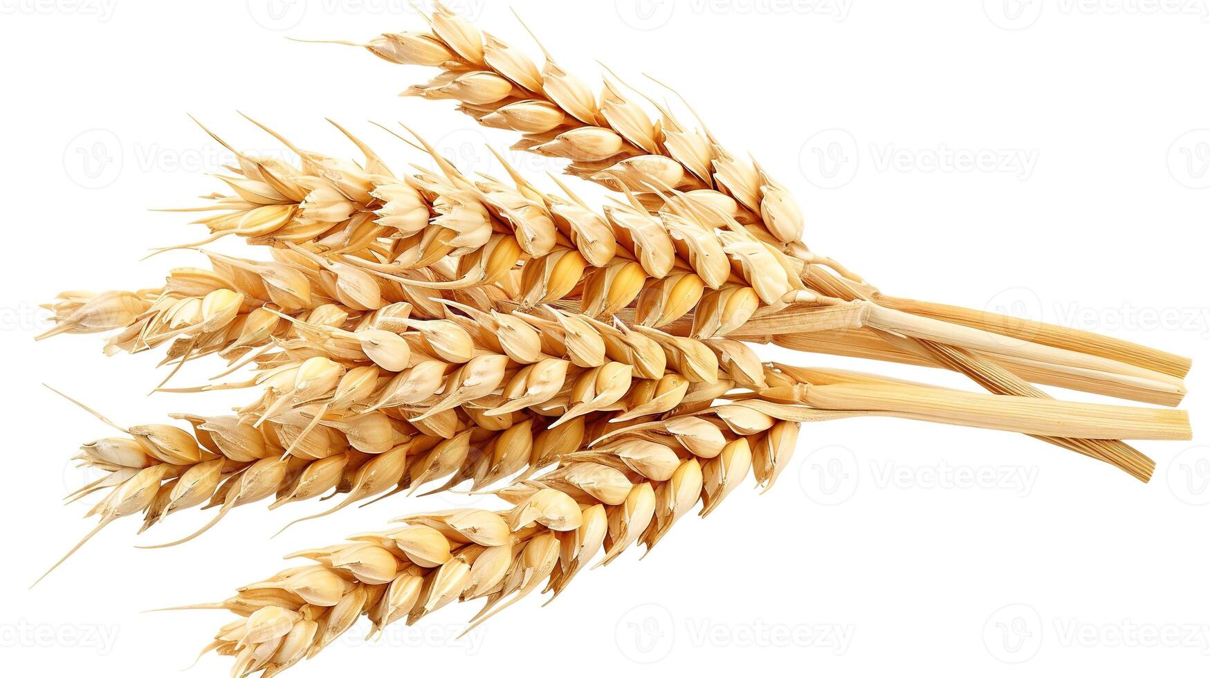 AI generated Wheat on White Background. Food, Isolated, Crop, Rye, Flour, Bread, Spike, Barley, Farm, Seed, Closeup, Plant, Pasta, Grass, Harvest, Ingredient, Yellow, Ripe, Healthy, Organic photo