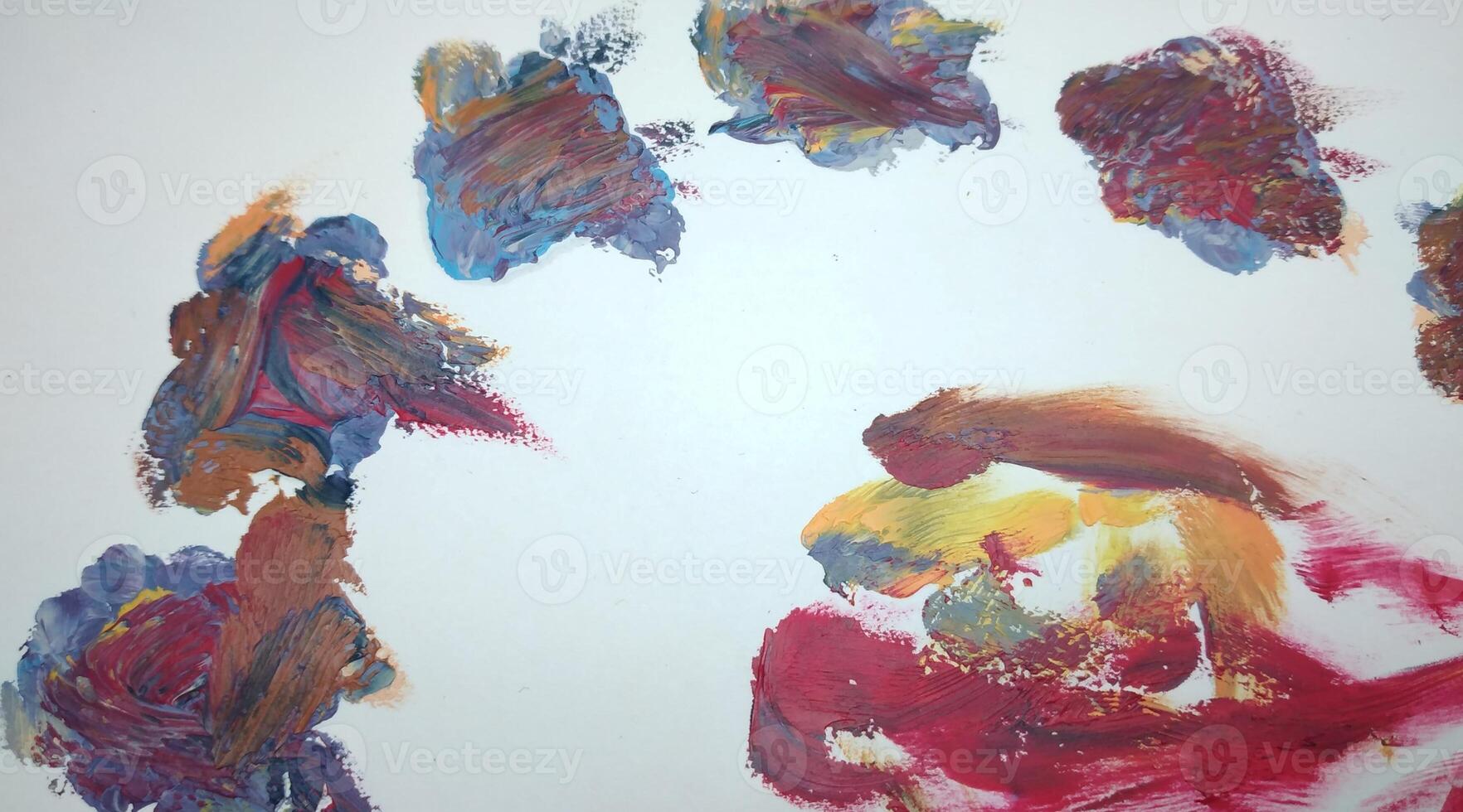 Abstract painting. Art process. Creative artwork. Fine art school lessons. Inspiration muse. colorful oil paints. photo