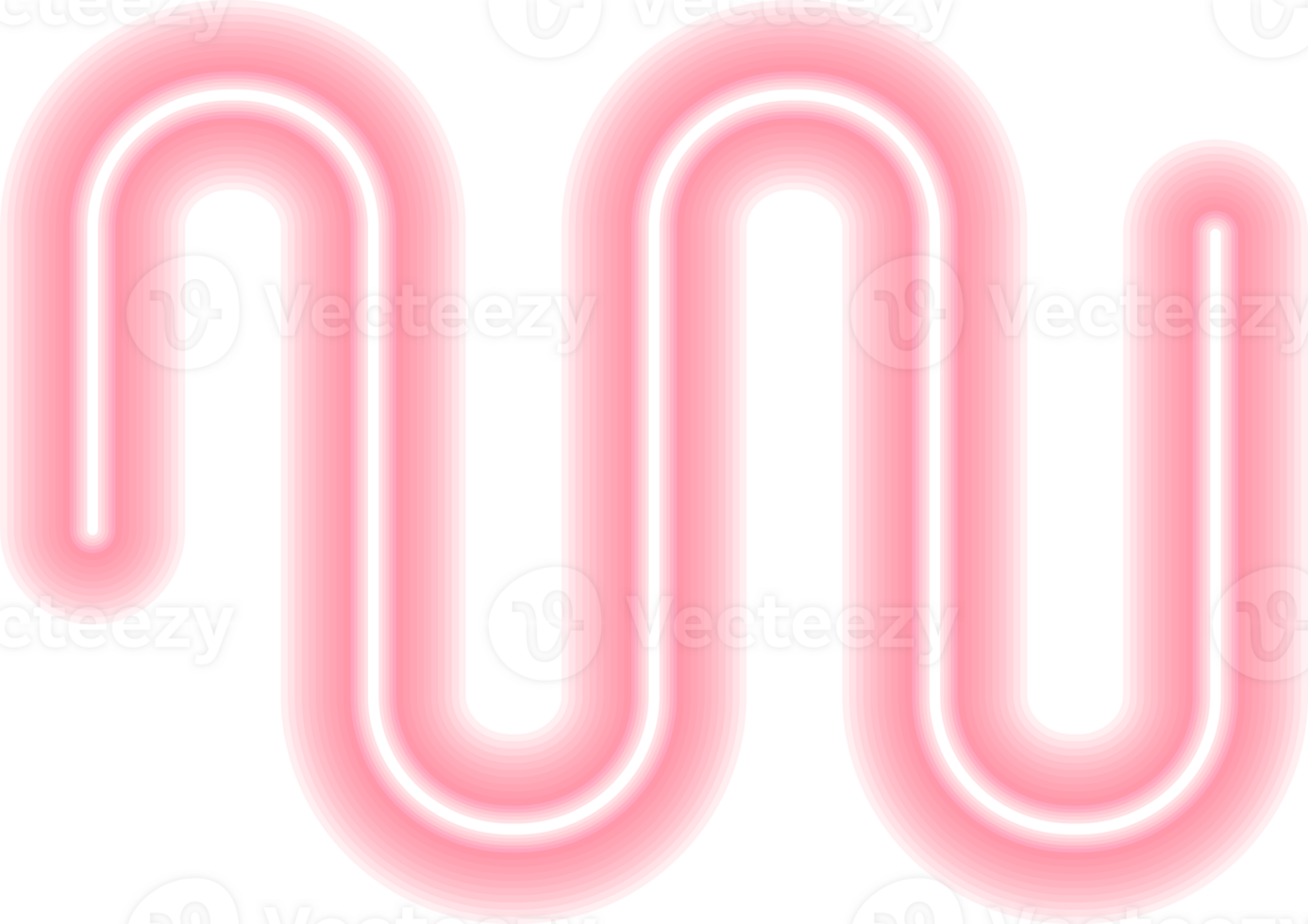 Colorful glowing linear design element. Abstract shining neon line, glowing linear geometric element png