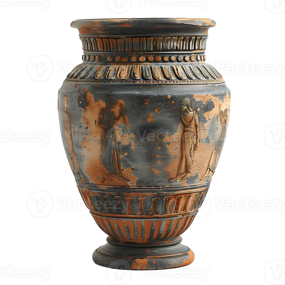 ai generiert uralt griechisch Vase png. uralt Krug isoliert. Amphora Vase png. Pithos Vase png. pelike Krug png