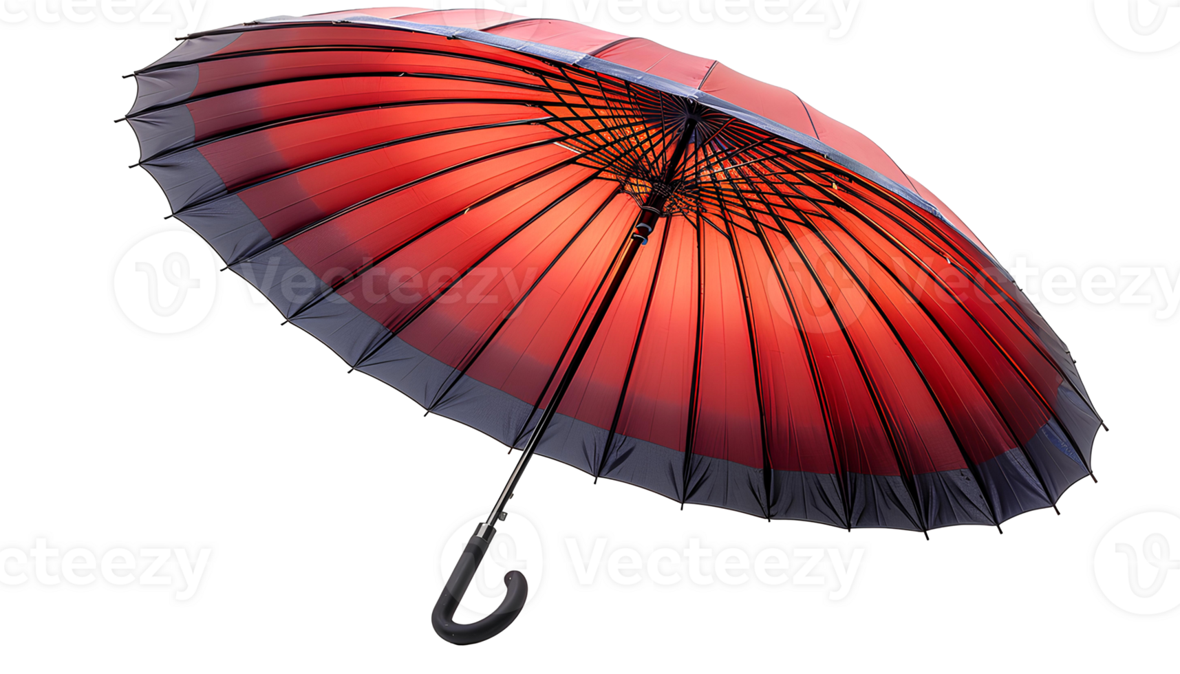 AI generated Red umbrella PNG. Umbrella isolated. Red umbrella for protection against rain PNG