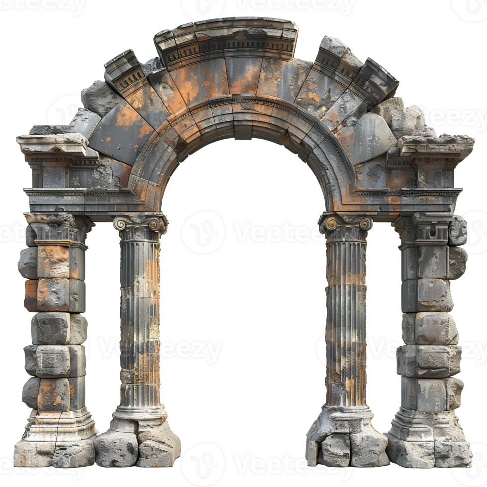 AI generated Ancient Greek arch of triumph PNG. Ancient Greek architecture including he Doric order, the Ionic order, and the Corinthian order PNG