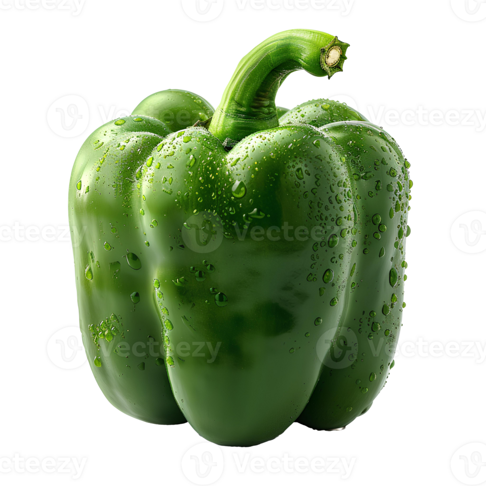 ai generato verde campana Pepe png. campana Pepe verdura superiore Visualizza png. verde Pepe piatto posare isolato png