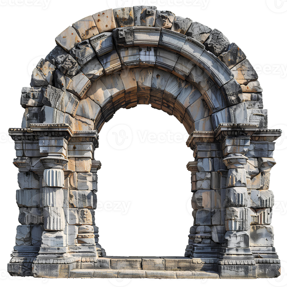 AI generated Ancient Greek arch of triumph PNG. Ancient Greek architecture including he Doric order, the Ionic order, and the Corinthian order PNG
