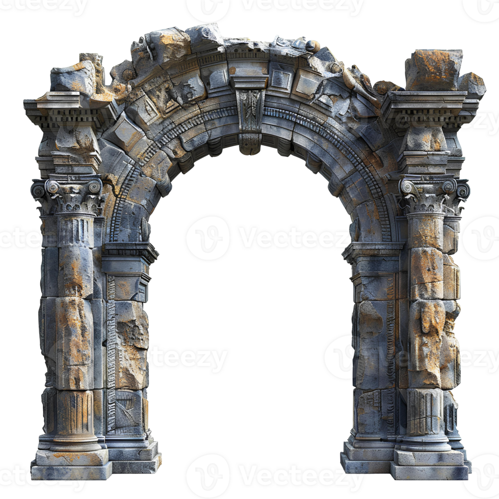 AI generated Ancient Greek arch of triumph PNG. Ancient Greek architecture including he Doric order, the Ionic order, and the Corinthian order PNG