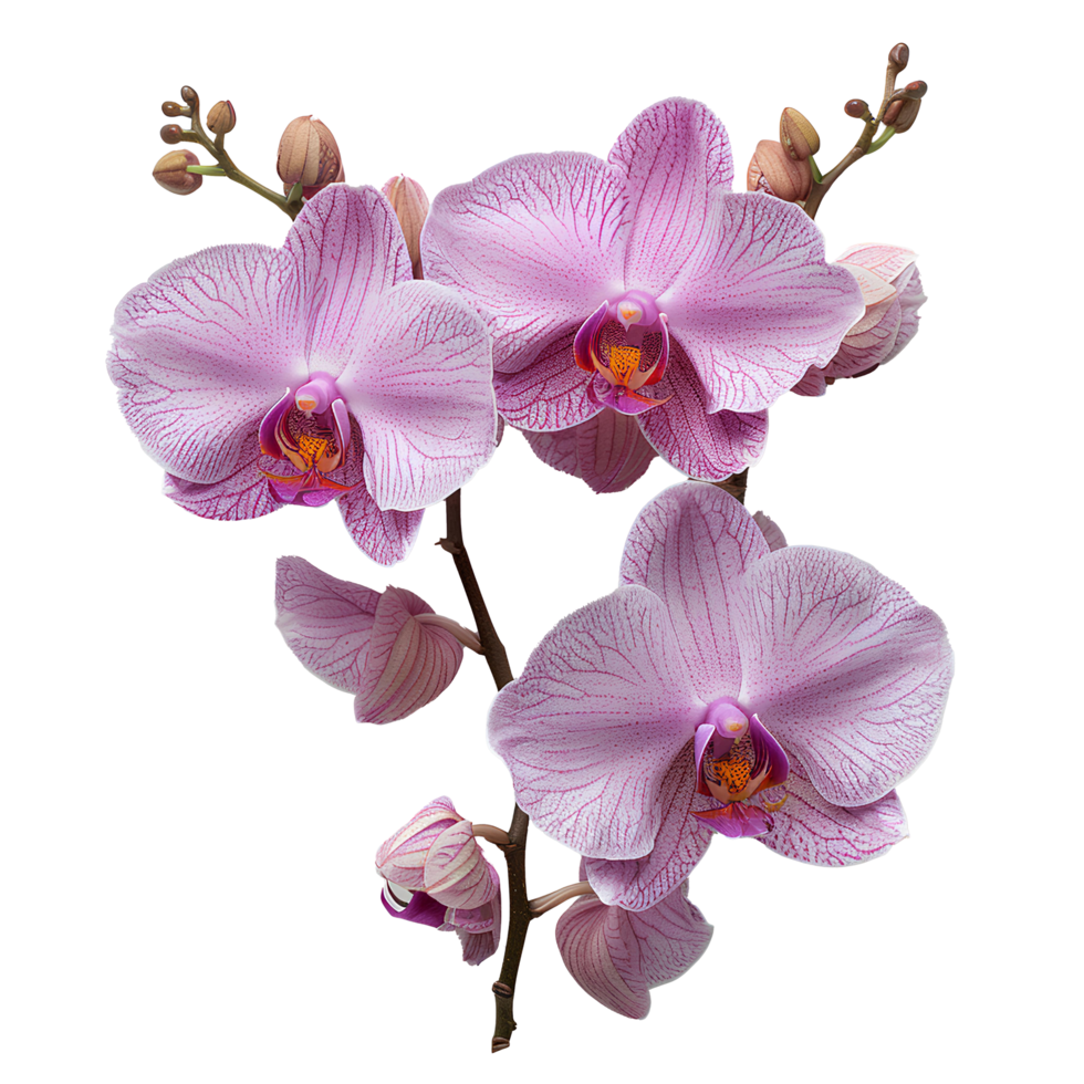 ai generiert Rosa Orchidee Blume png. Orchidee Blume oben Sicht. völlig blühte Rosa Orchidee Blume eben legen png