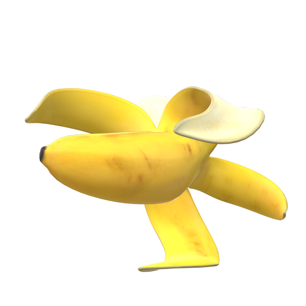 Banana Sweet fruit 3d rendering png