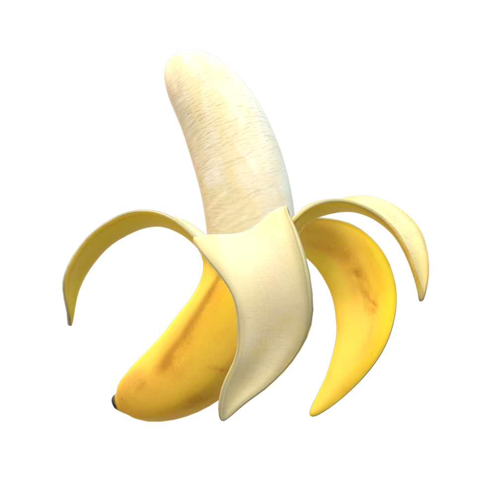 Banana Sweet fruit 3d rendering png