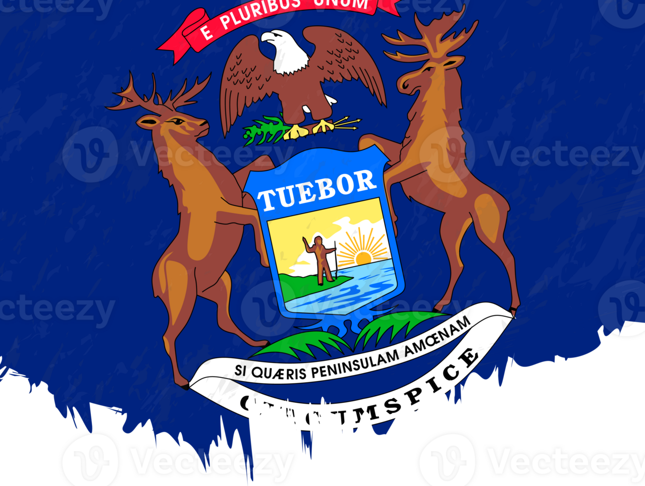 Grunge-style flag of Michigan. png