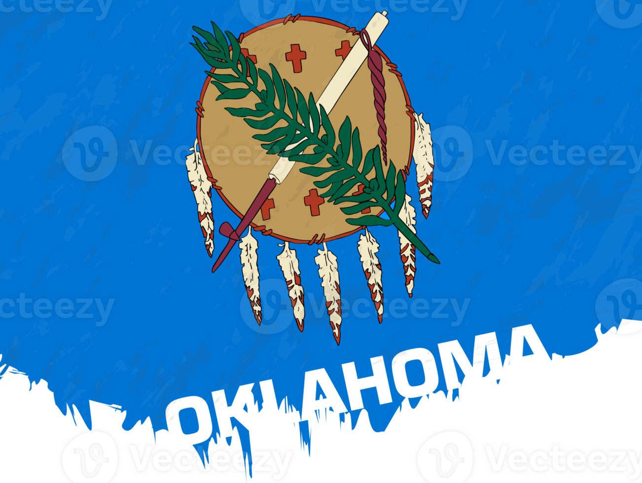 Grunge-style flag of Oklahoma. png