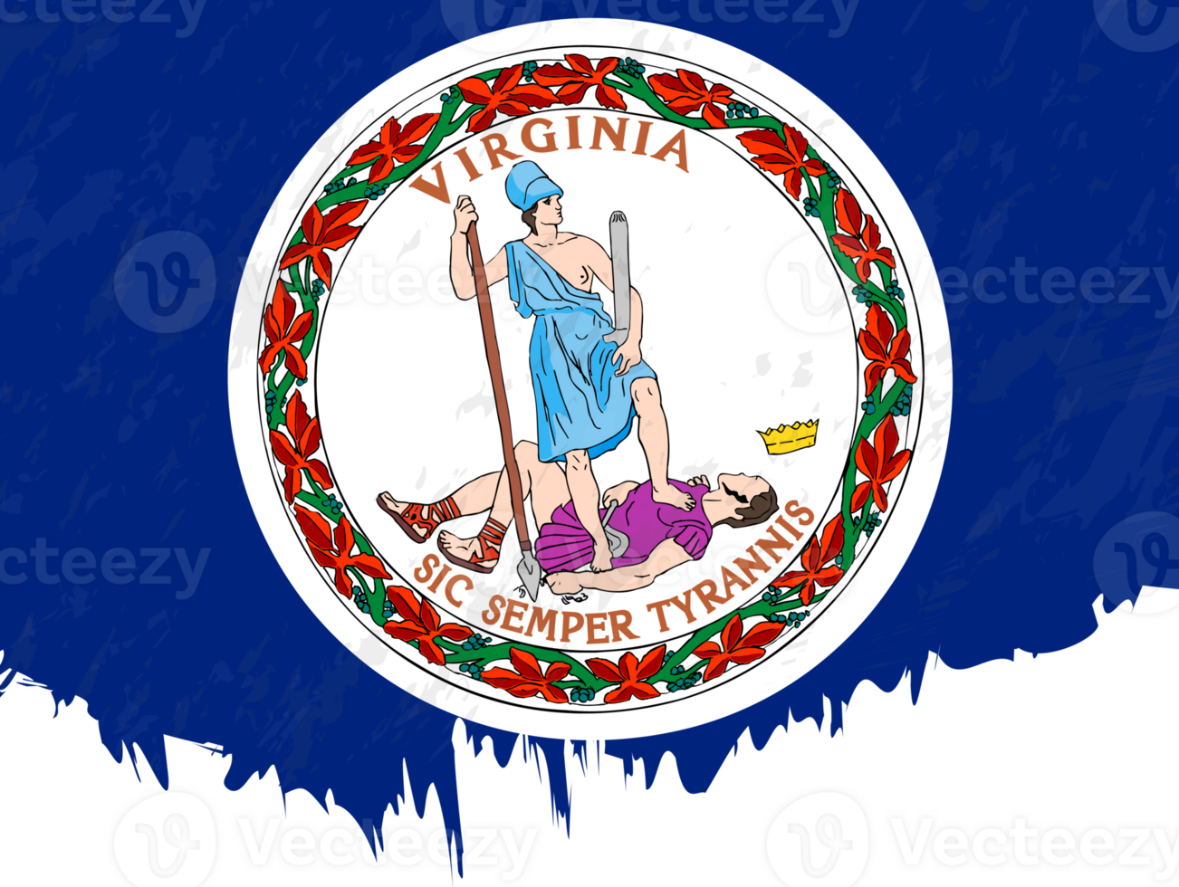 Grunge-style flag of Virginia. png