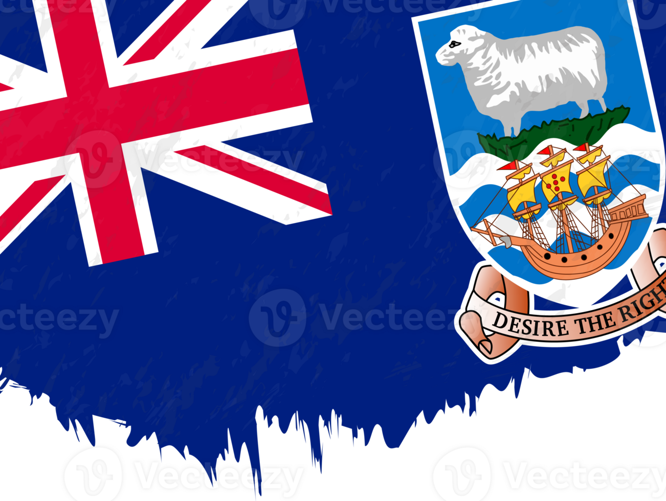 Grunge-style flag of Falkland Islands. png