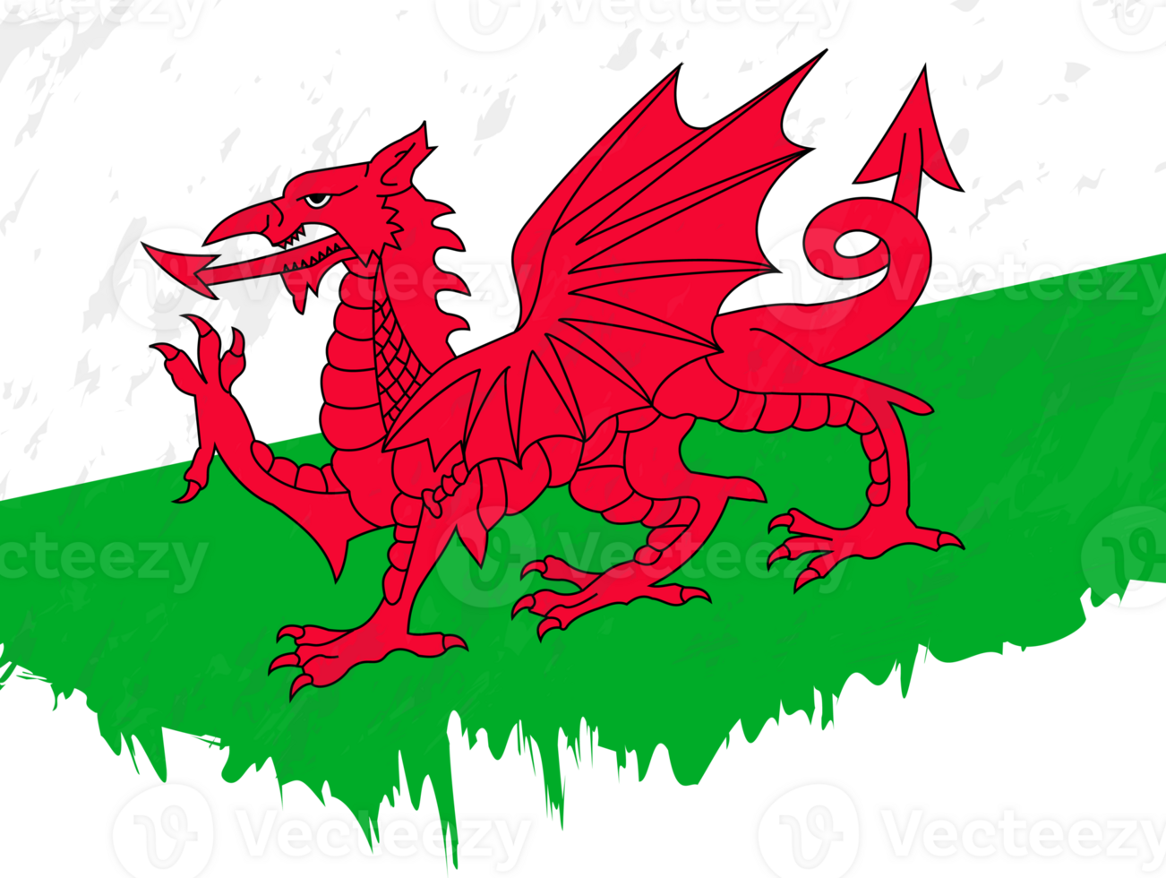Grunge-style flag of Wales. png