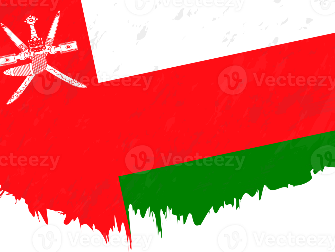 Grunge-style flag of Oman. png