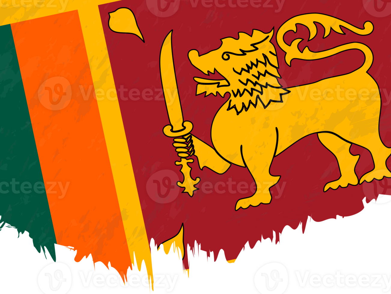 Grunge-Stil Flagge von sri lanka. png