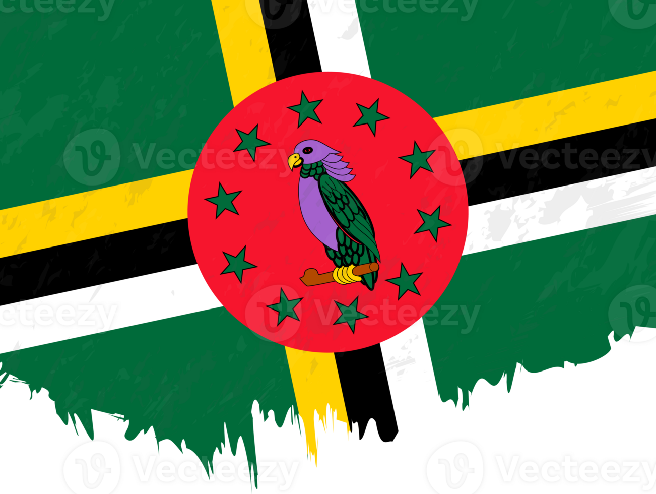 Grunge-style flag of Dominica. png