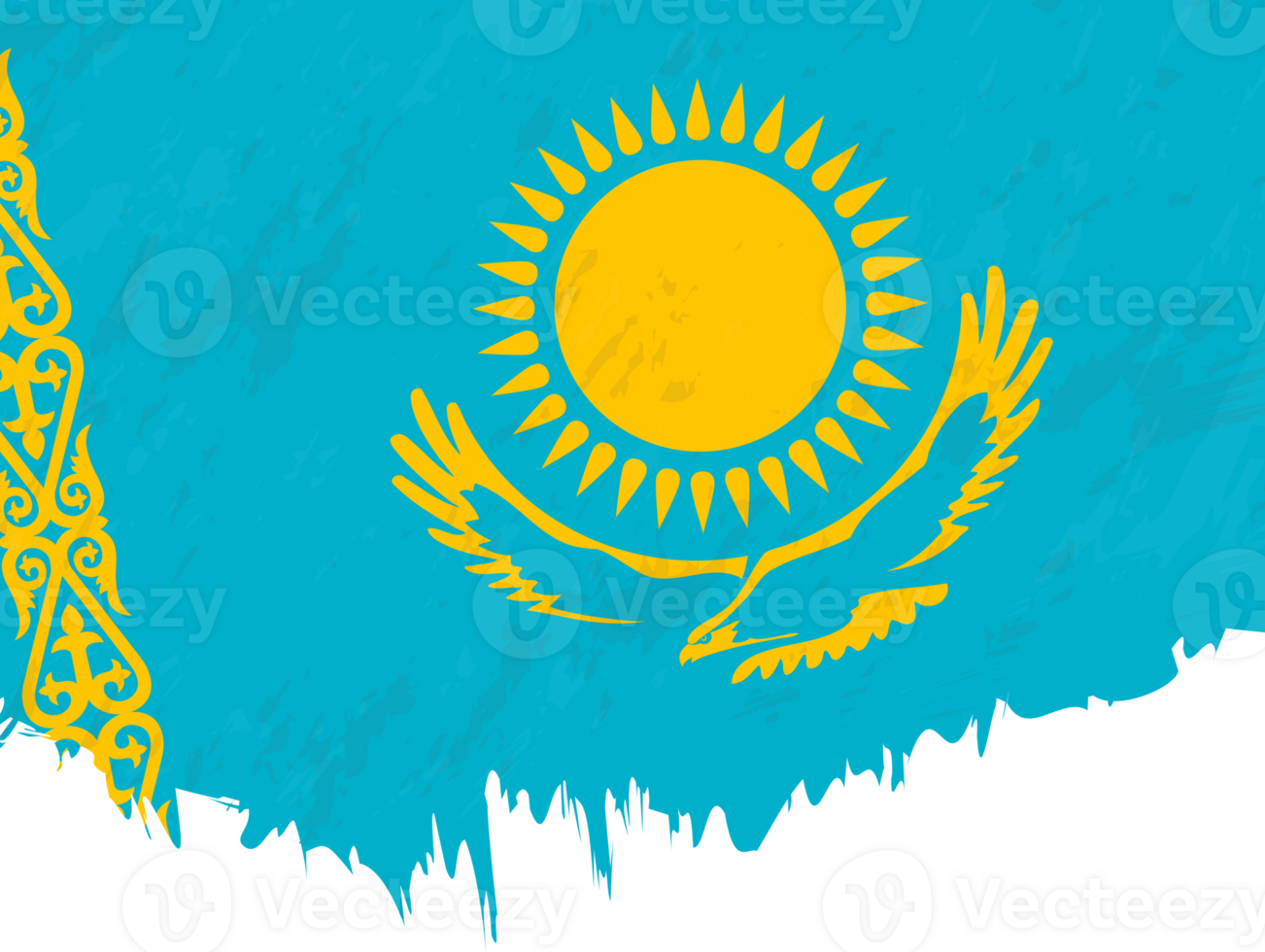 Grunge-style flag of Kazakhstan. png