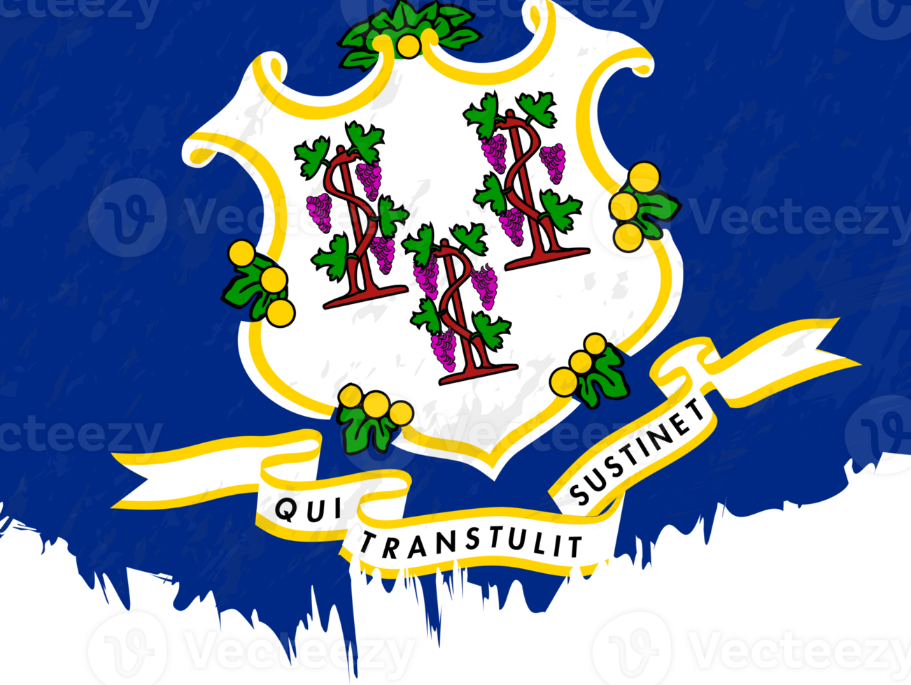 Grunge-style flag of Connecticut. png