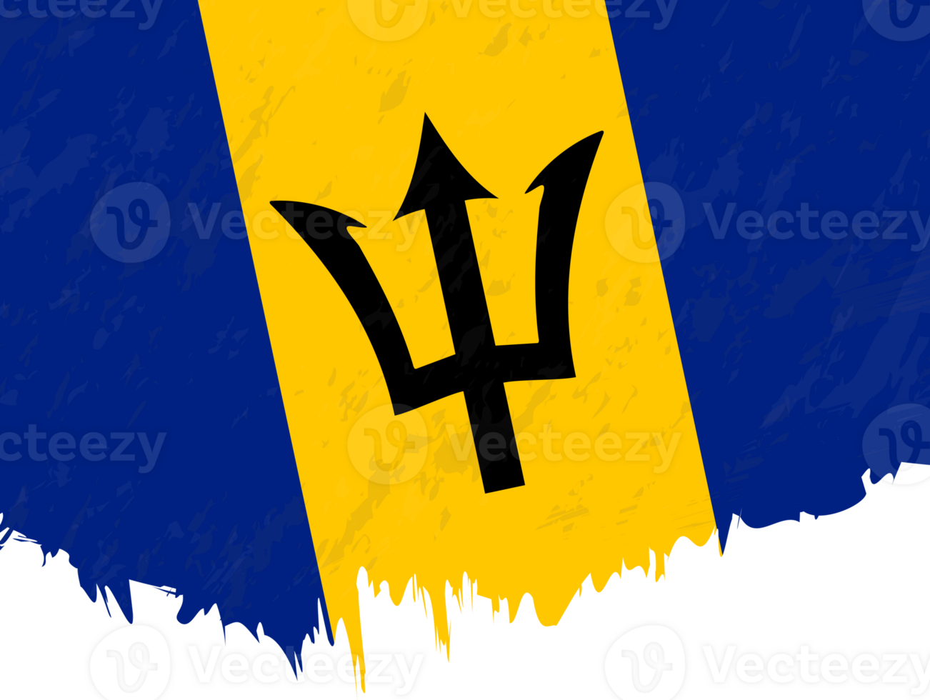 Grunge-style flag of Barbados. png