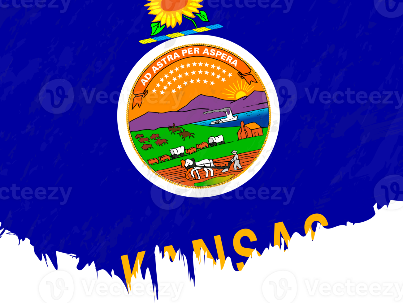 Grunge-style flag of Kansas. png
