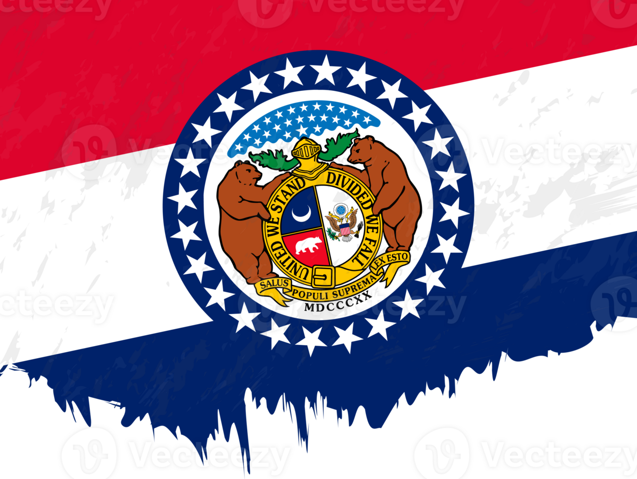 Grunge-style flag of Missouri. png