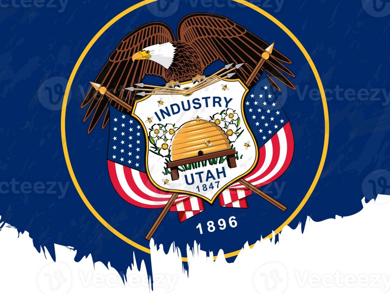 Grunge-style flag of Utah. png