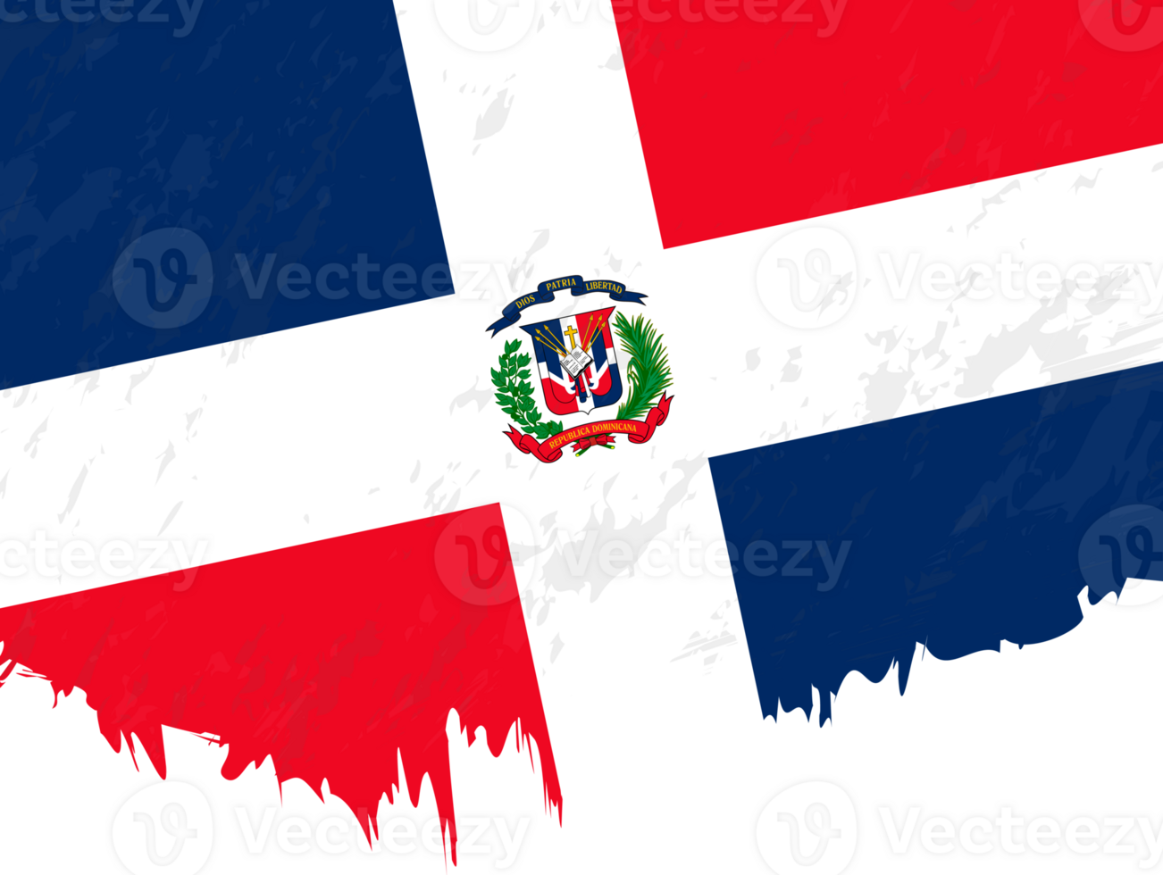 Grunge-style flag of Dominican Republic. png
