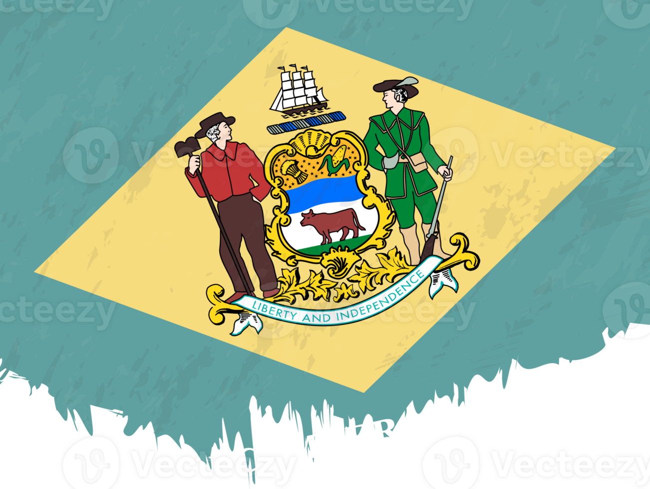 Grunge-style flag of Delaware. png
