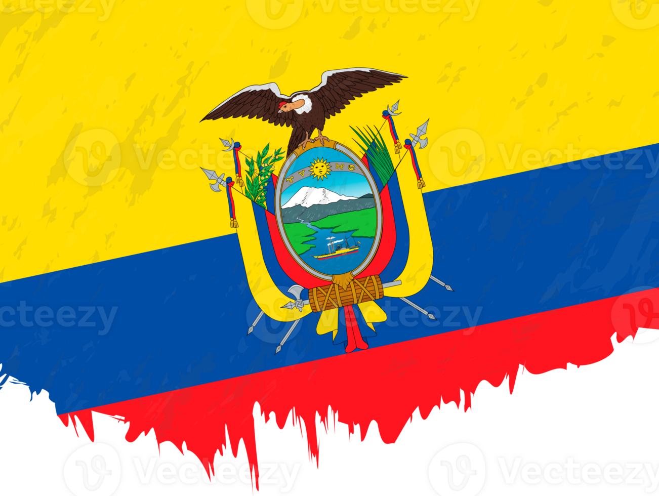 Grunge-style flag of Ecuador. png