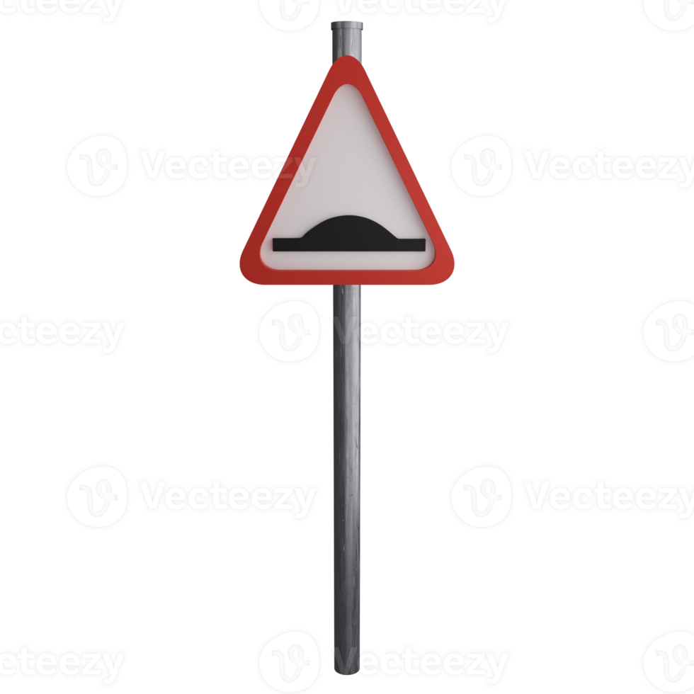Hump road sign on the road clipart flat design icon isolated on transparent background, 3D render road sign and traffic sign concept png
