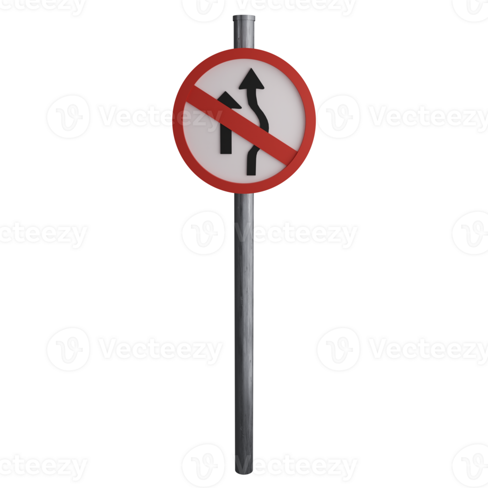 No overtaking sign on the road clipart flat design icon isolated on transparent background, 3D render road sign and traffic sign concept png