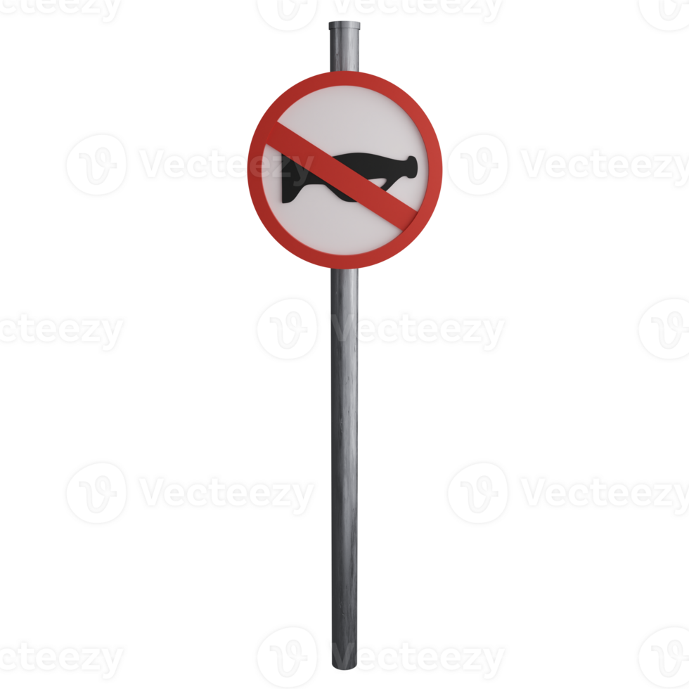 No horn sign on the road clipart flat design icon isolated on transparent background, 3D render road sign and traffic sign concept png