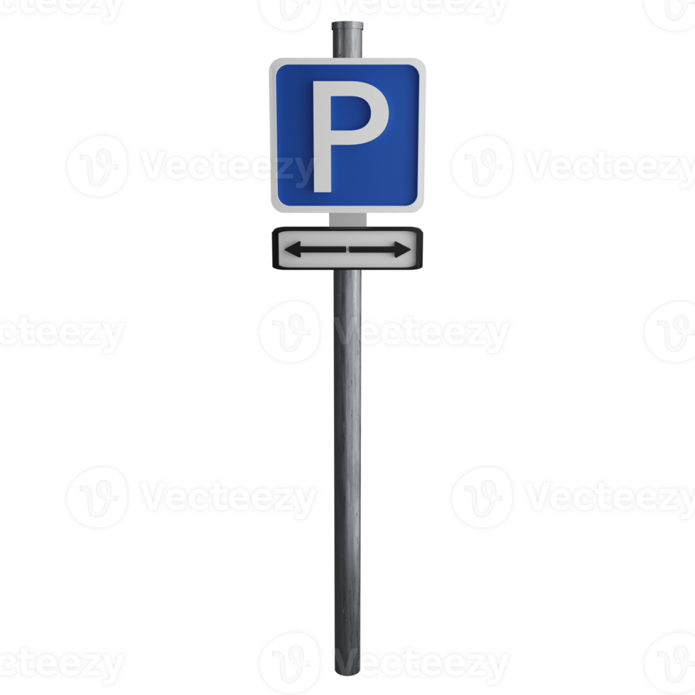 Parking both side sign on the road clipart flat design icon isolated on transparent background, 3D render road sign and traffic sign concept png